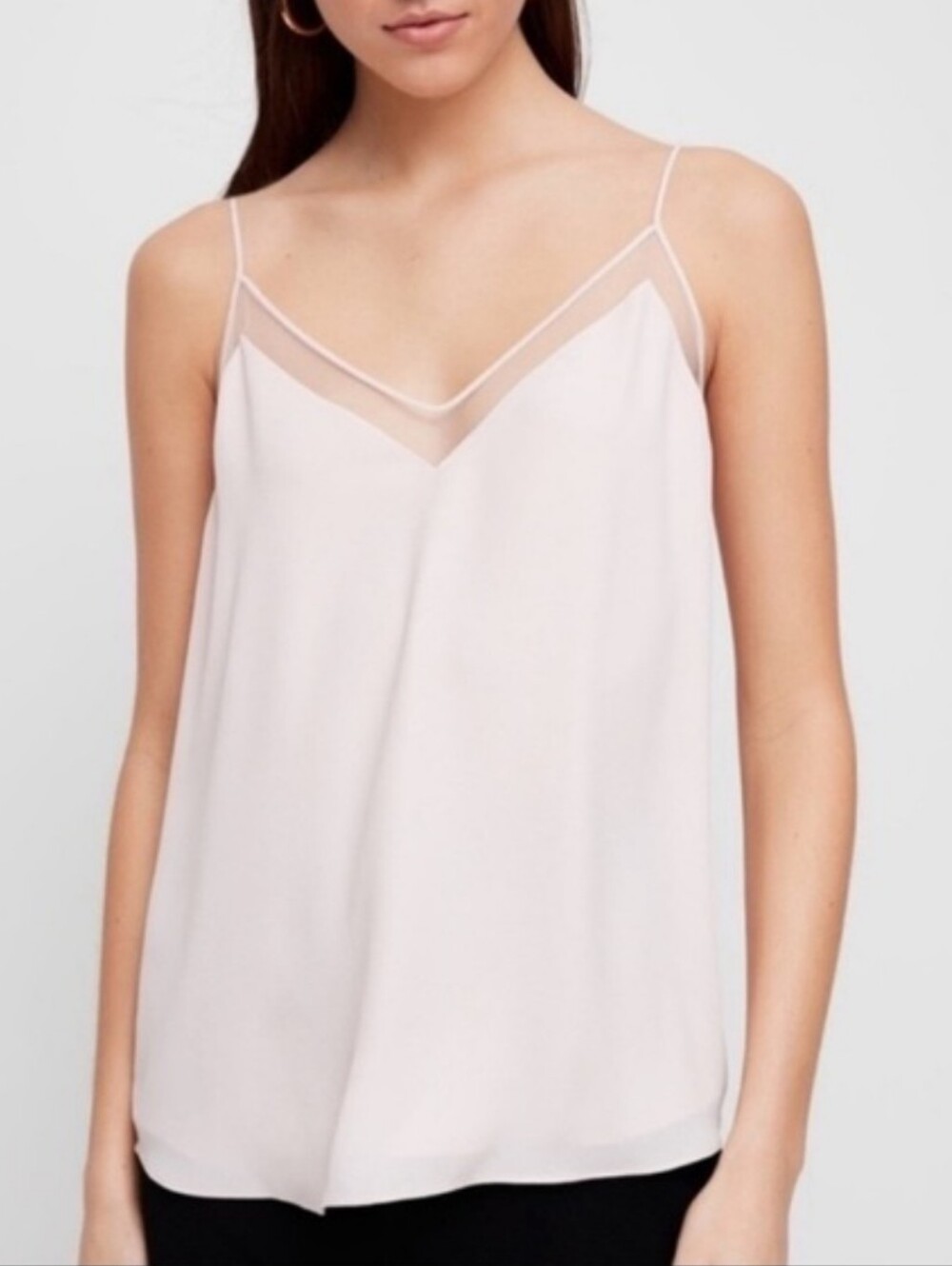 Babaton Galen Mesh Cami Top White Adjustable Straps Lined Size Medium